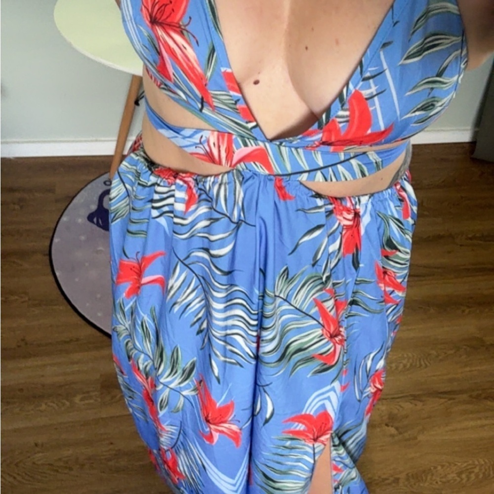 Like new SHEIN tropical resort dress sz M - Picture 2 of 7